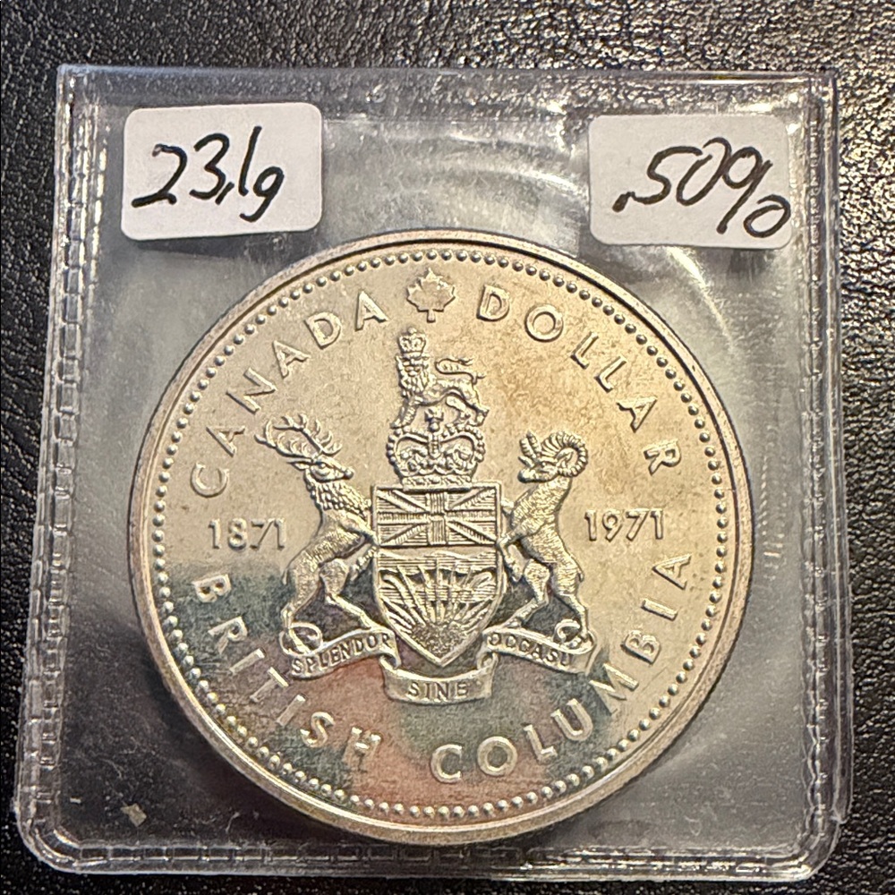 Canada Dollar Coin 1871-1971 50% silver